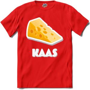 Kaas - grappig verjaardag kleding cadeau - eten teksten - T-Shirt - Heren - Rood - Maat XL