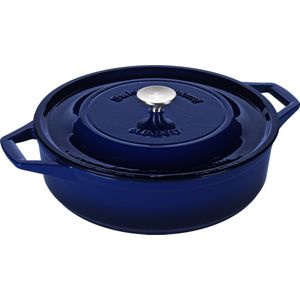 Swiss Diamond - Braadpan Gietijzer - 32cm - Ondiep Rond - Blauw