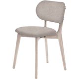 Giga Living Eetkamerstoel Stilo - Beige/Eiken - 49x54x80cm - Set van 2