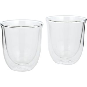 Dubbelwandige thermische glazen DeLonghi DLSC311 cappuccinoset - set van 2 - helder Cappuchino glazen