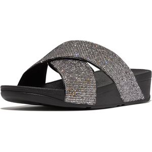 FitFlop Lulu Cross Slide - Glitterball ZILVER - Maat 41