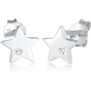 Elli Dames Oorbellen Kinderen Sterren Astro Speels met Zirkonia steen in 925 Sterling Zilver