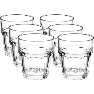 12x Drinkglazen/waterglazen Rock Bar transparant 270 ml - Koffie/thee glazen Rock Bar 270 ml