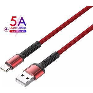 Snelle kabel USBC 5A 1000mm Voor Huawei Snelle oplaadkabel 1 M Samsung S10 S9 Snelle Kabel