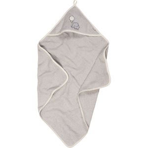 Playshoes - Handdoek met capuchon voor kinderen75x75cm - Olifant - Grijs - maat Onesize