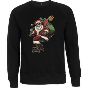 Kerstman Skelet Skateboard Hoodie - Foute Kersttrui - Fout kerst shirt - Kerstmis - Trui - Unisex