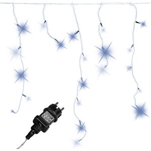 VOLTRONIC LED Gordijn - 400 LEDs - Kerstverlichting - Tuinverlichting - Transparante kabel - Binnen en Buiten - ijsregen -10 m - Koud Wit