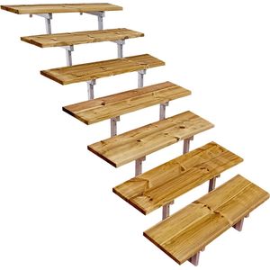Buitentrap staal OSLO H122cm - 7 treden geïmpregneerd hout breedte 60cm
