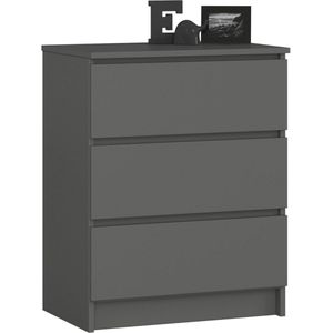 Ladencommode en Nachtkastje - Ruimtebesparende Oplossing met Elegant Design in Grafietgrijs