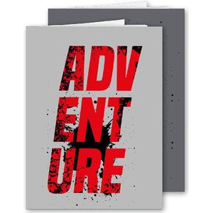Verhaak - Schrift - Adventure - Lijn - A4 - 30x21 cm - Papier - Grijs - Rood - Set - 2 Schriften - Back To School