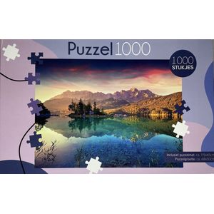 Puzzel 1000 Stukjes - Landschap - Natuur - Rustig - Bergen - Meer - Inclusief Puzzelmat - Puzzelmat 115 x 65 cm - Puzzelgrootte 68 x 50 cm - Cadeautip!