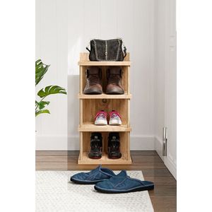 4 Planken schoenenkast - Multifunctionele bijzettafel - Schoenenrek met 4 planken - Organizer voor badkamer en keuken - Hoektafel met planken - Pijnboom - 60x29x30 cm