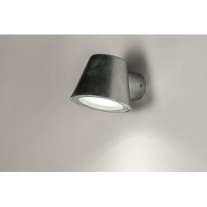 Lumidora Wandlamp 30815 - Voor buiten - GU10 - 5.0 Watt - 300 Lumen - 2700 Kelvin - Grijs - Zilvergrijs - Aluminium - Zink - Metaal - Buitenlamp - Badkamerlamp - IP44 - Met Sensor