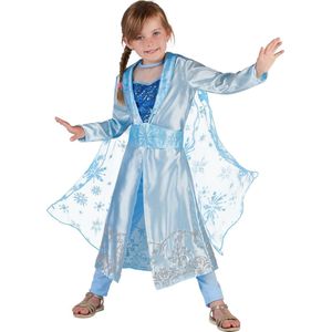 LUCIDA-CAMBODIA - Blauwe ijsprinses kostuum voor meisjes - XS 92/104 (3-4 jaar)