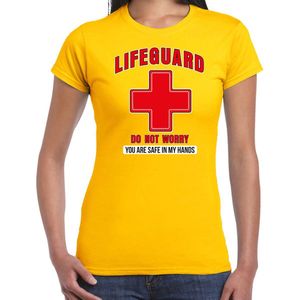 Bellatio Decorations lifeguard verkleed t-shirt dames - strandwacht/carnaval outfit - geel S