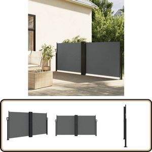 vidaXL Windscherm uittrekbaar 120x1200 cm antraciet Windscherm - Balkonscherm - Tuinscherm - Privacy Screen - Zonnewering