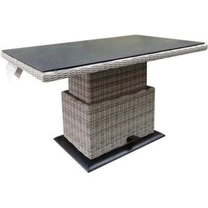 Miami lounge-diningtafel 160x90xH47-71 cm in hoogte verstelbaar wit grijs