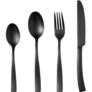Bestekset - ARTHUR MARTIN - AM5136 - 24 delig - RVS - Zwarte afwerking