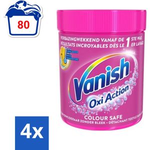 Vanish Oxi Action - Veilige Kleur - Vlekkenverwijderaar Poeder - Zonder Bleek - Gekleurde Was - 550 Gram - Voordeelverpakking - 4 stuks