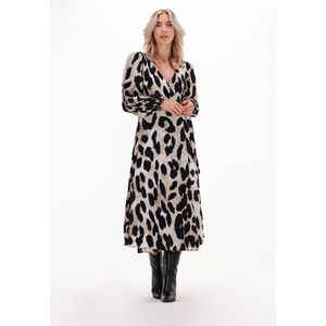 Object Leonora L/s Wrap Midi Dress Jurken Dames - Kleedje - Rok - Jurk - Leopard - Maat 36