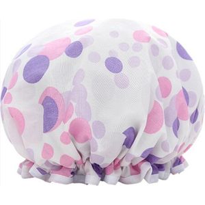 Scoby - Douchemuts - Multicolour Shower Cap - Vrolijke Douchecap - Douchekapje - Douche muts - Douche cap - Paars / Roze / Wit