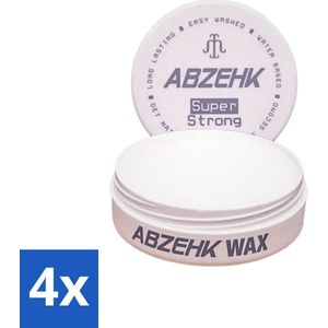 Abzehk - Hair Wax - Grey Super Strong - Matte Styling & Extreme Fixatie - 150ml - Voordeelverpakking - 4 stuks