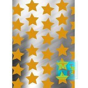 Inpakpapier Kerstpapier 891427 Star In The Sky Gold- Breedte 40 cm - m lang - Breedte 40 cm