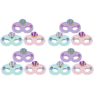 Zeemeermin Maskers |  Meermin Masker voor Kinderfeestje | 12 stuks