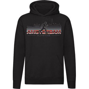Amsterdam hardlopen Dames T-shirt - 10 km - marathon - tien kilometer - unisex - sweater - capuchon - trui
