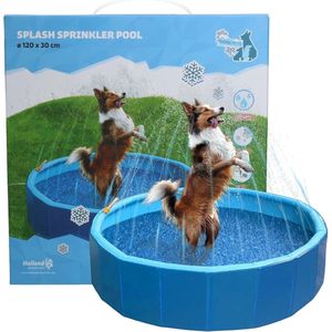 Coolpets Splash Sprinkler Pool - ø120 x 30 cm - Verkoeling Hond - Waterspeelgoed - Waterspeelgoed Hond - Hondenzwembad - Hondenbad - Blauw