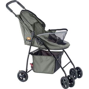Wandelwagen voor kleine honden - Opvouwbare honden Trolley - Ferplast GLOBETROTTER - maximaal 9 kg - Zonnedak - Mand en wielen - 80 x 42 H 95 cm - Hondenbuggy