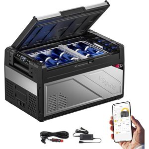 Koelbox 39 liter 12 V 230 V compressor-koelbox auto met vriesvak app-bediening afneembare scheidingswand temperatuurregeling met dubbele zones autokoelkast 12 V camping voor .
