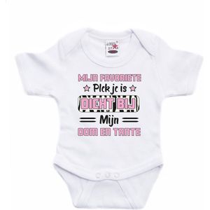 Bellatio Decorations baby rompertje - roze - favoriete plekje - oom en tante - cadeau romper 68
