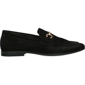 Manfield - Heren - Zwarte suède loafers - Maat 43