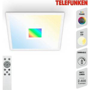Telefunken CENTERLIGHT - LED Paneel - 319106TF - CCT- kleurtemperatuur regeling - incl. afstandsbediening - RGB Centerlight - traploos dimbaar via afstandsbediening - memory functie - IP20 - 25.000 uur - 44,5 x 44,5 x 6,3 cm