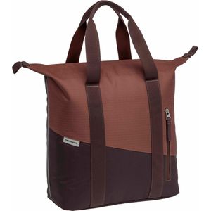 New Looxs ® Oslo Kota - Enkele Fietstas voor Dames - Shopper met Rits - Pakaftas Enkel - Afneembare Boodschappentas - 100% Gerecycled Polyester - Stevig Tas met Haken - 24 Liter - Burgundy-Rust