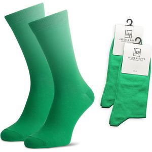 Jacob & Roy's 2 Paar Groene Sokken - Kousen - Heren & Dames - Leuke Sokken - Vrolijke Sokken - Grappige Sokken - Katoen - Maat 43-46 - Funny Socks - Gekleurde Sokken Waar Je Happy Van Wordt