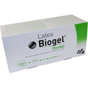 Biogel Dental latex poedervrij, mt 7,0- 2 x 25 paar voordeelverpakking