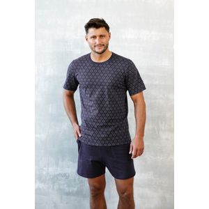 Italian Fashion | Ricardo | pyjama voor heren | korte mouwen | 100% katoen | marineblauw 3XL