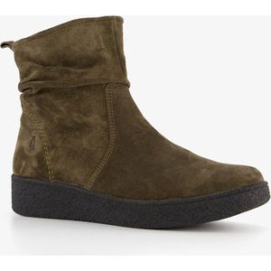 Hush Puppies suede dames enkellaarsjes groen - Maat 37 - Echt leer - Uitneembare zool