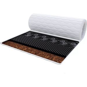 FDM® NERO MET KOKOS Topmatras 140x200 cm - Hoogte 6 cm H4 - Koudschuim Topmatrassen Topper Topdekmatras - HR H30 en Kokos - - Antiallergisch