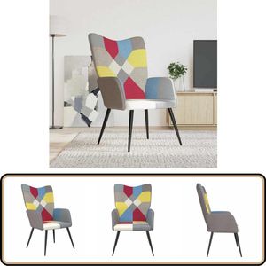 vidaXL Relaxstoel Patchwork Stof - Stijlvol Comfort Relaxfauteuil - Patchwork Fauteuil - Lounge Stoel - Multicolour Fauteuil - Moderne Fauteuil