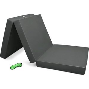 Opvouwbare matras 120x195 cm - Reisbed matras als vouwmatras & gastenmatras - Zitblok opvouwbaar - Antraciet