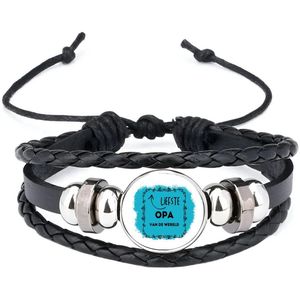 Akyol - liefste opa van de wereld armband zwart - Opa - de liefste opa - verjaardag - cadeautje voor opa - opa artikelen - kado - geschenk