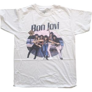 Bon Jovi - Breakout Heren T-shirt - L - Creme