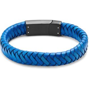 Lucleon - Heren - Leer Armband - Blauw