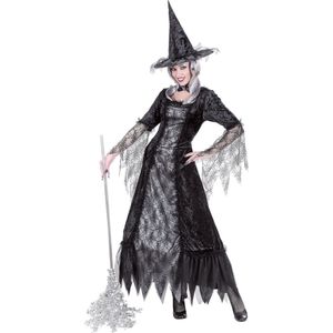 Verkleedkostuum heks met spinnenweb dames Halloween outfit - Verkleedkleding - XL