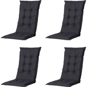Madison - Tuinstoelkussen Lage Rug Basic black - Ca. 105x50 cm - Set van 4