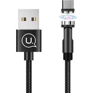 USAMS Magnetische Laad Kabel 180 Graden Rotatie - USB-A naar Micro-USB - Zwart