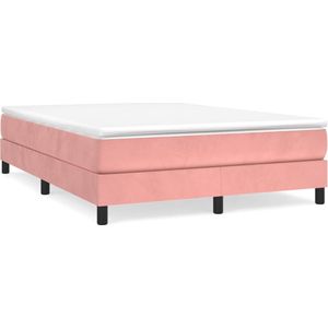 VidaXL Boxspringframe Fluweel Roze 140x200 cm